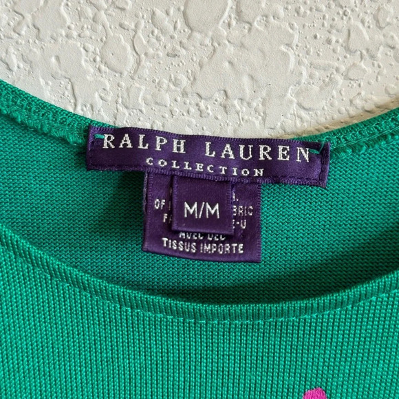 Ralph Lauren Purple Label Medium Polo Pony Logo Tank Dress Green Purple - Picture 4 of 6